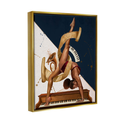 " Gymnastics Musician Girl Instruments " by Salaam Muhammad Painting Print