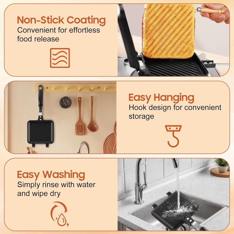 Frying Pan 16 cm Non-Stick Iron Grill & Griddle Pan
