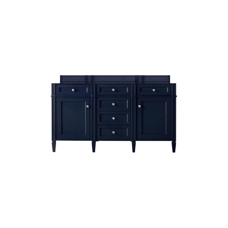 Brittany 60'' W Double Vanity, Victory Blue, Eternal Jasmine Pearl, 8" Widespread