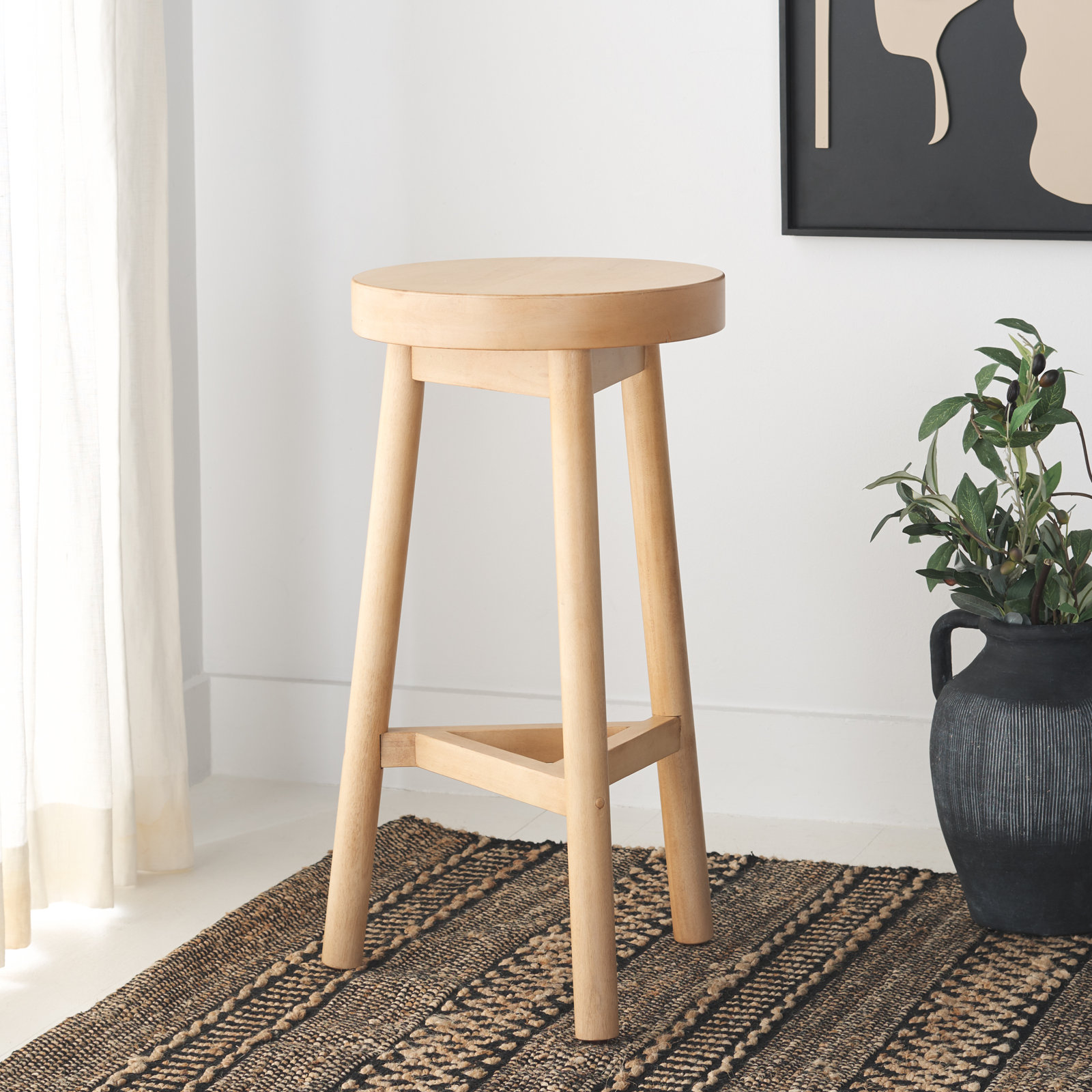Severine Solid Wood 25.60'' Counter Stool
