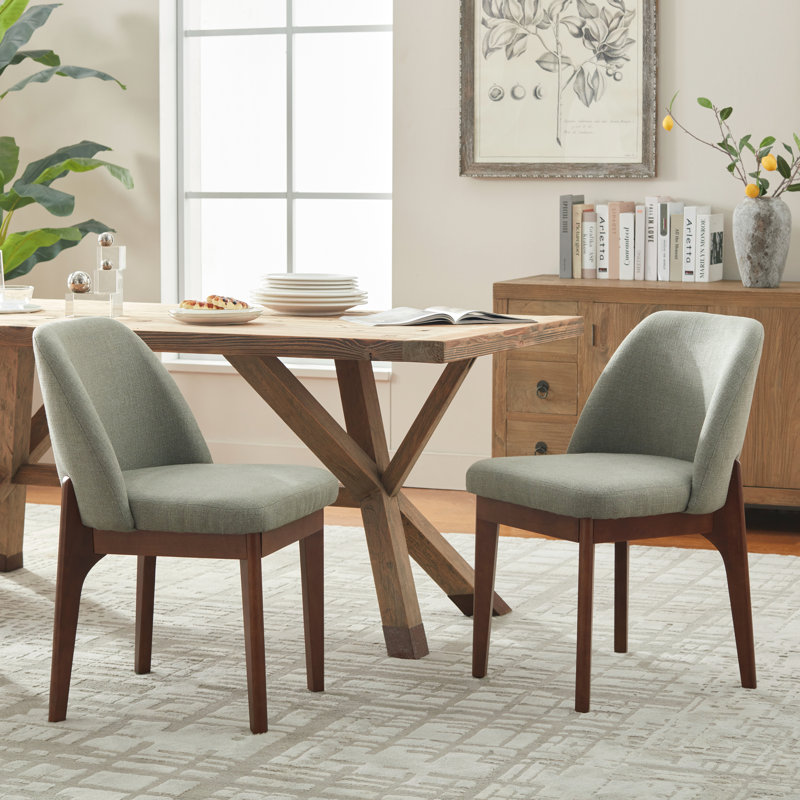 Chaises de salle à manger rembourrées en polyester 19,5 po Bason, Vert clair