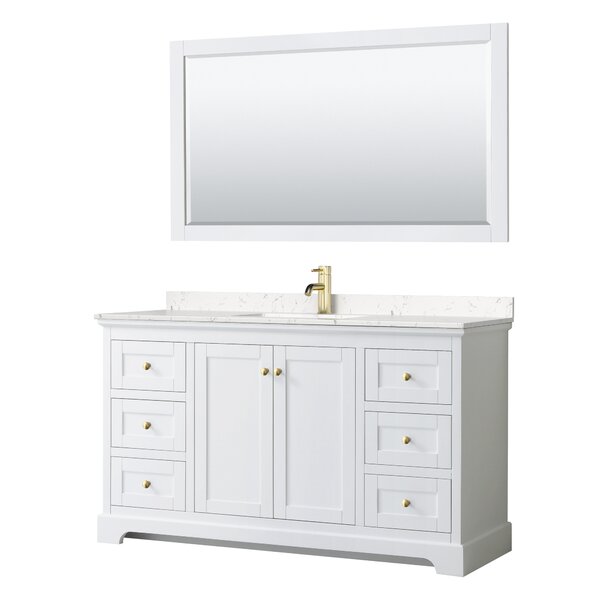 Wyndham Collection Avery 60'' Single Bathroom Vanity with Stone Top ...