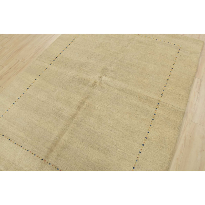 Tapis beige nouvel âge en laine 5 pi 6 po x 7 pi 6 po Montravion