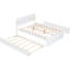 Lit double en blanc brillant avec lit gigogne simple et 2 tiroirs pour un rangement efficace-647748804