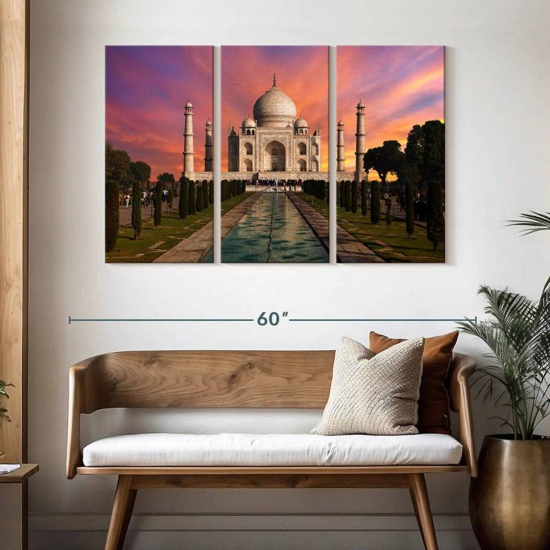 Sunrise At Taj Mahal, 32" H x 50" W