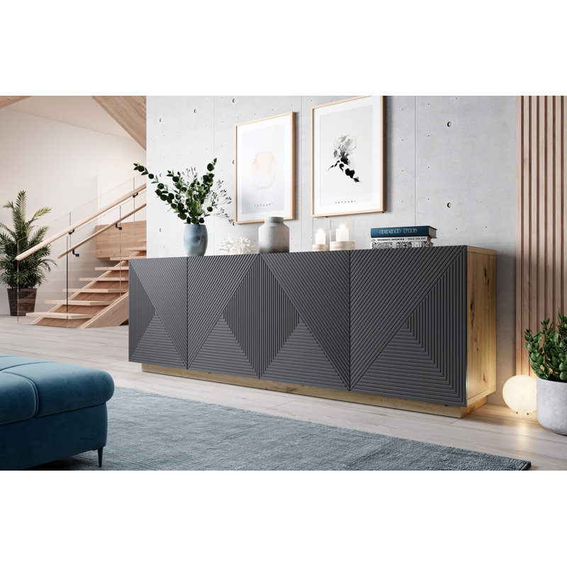 Meisel 200cm Sideboard, Artisan/Rivier Stone