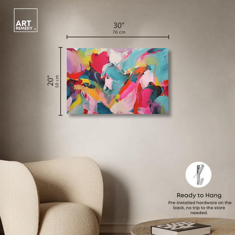 Sublime Fusion Layers II, toile abstraite par Art Remedy, Toile tendue, H 20 po x l 30 po x P 1,5 po
