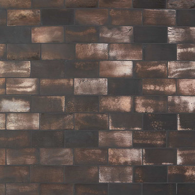 Emery Selenium Red 4X8 Handmade Crackled Glossy Terracotta Subway Tile