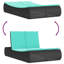  Chaise longue double avec coussins en rotin de polyester noir-1495032432
