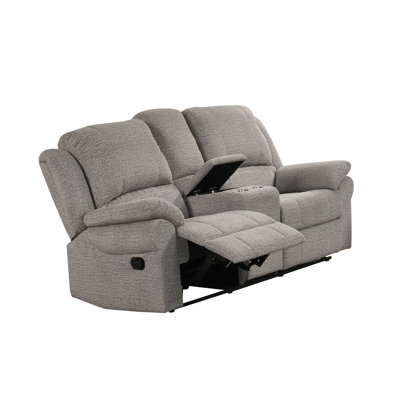 Causeuse inclinable avec console, chenille gris-beige