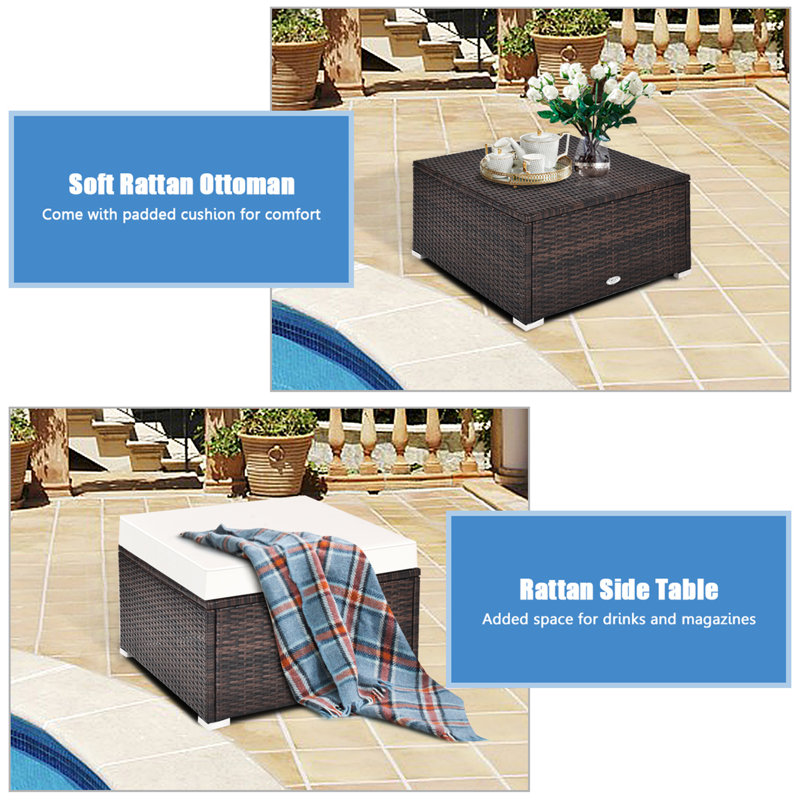 Bridger 4 - Person Patio Conversation Sets with Cushions, Beige