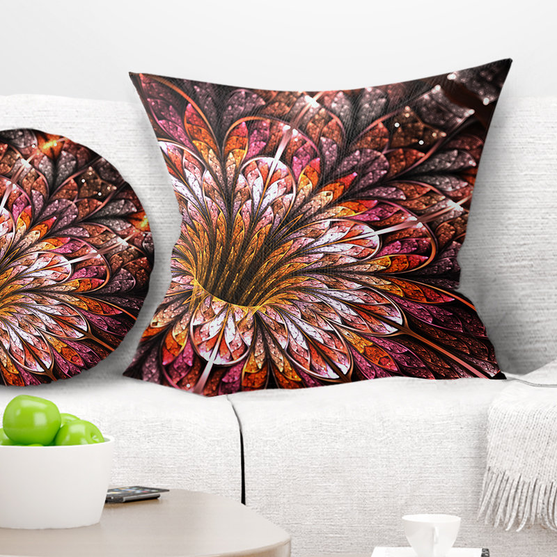 Coussin floral floral scintillant, 16 po x 1 po, Coussin décoratif