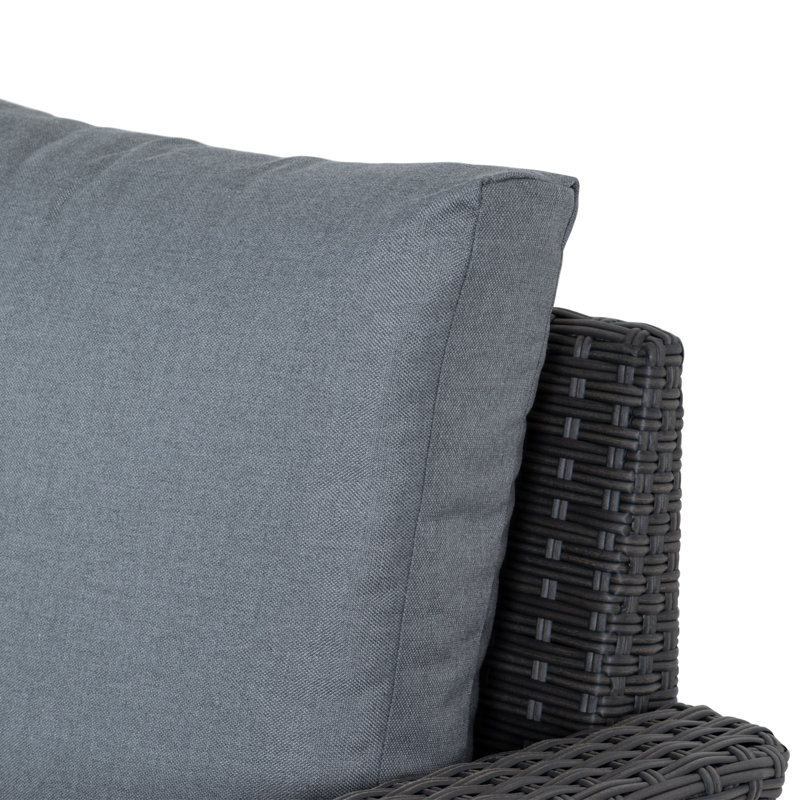 Chaise de patio avec coussins Mucklen, Gris clair