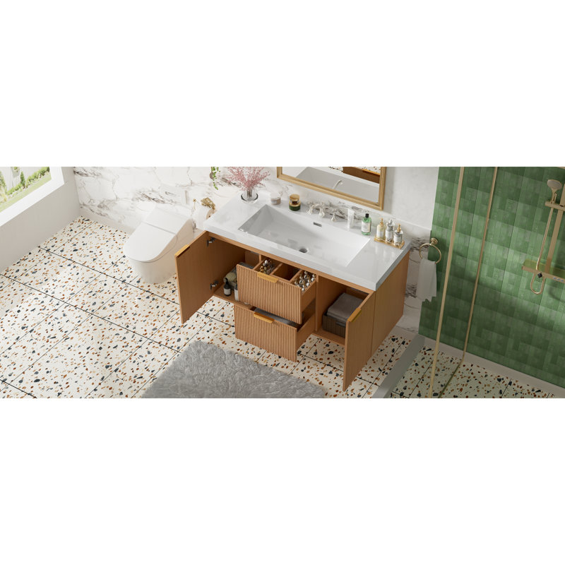 Meuble-lavabo moderne (avec meuble-lavabo et lavabo) avec rangement