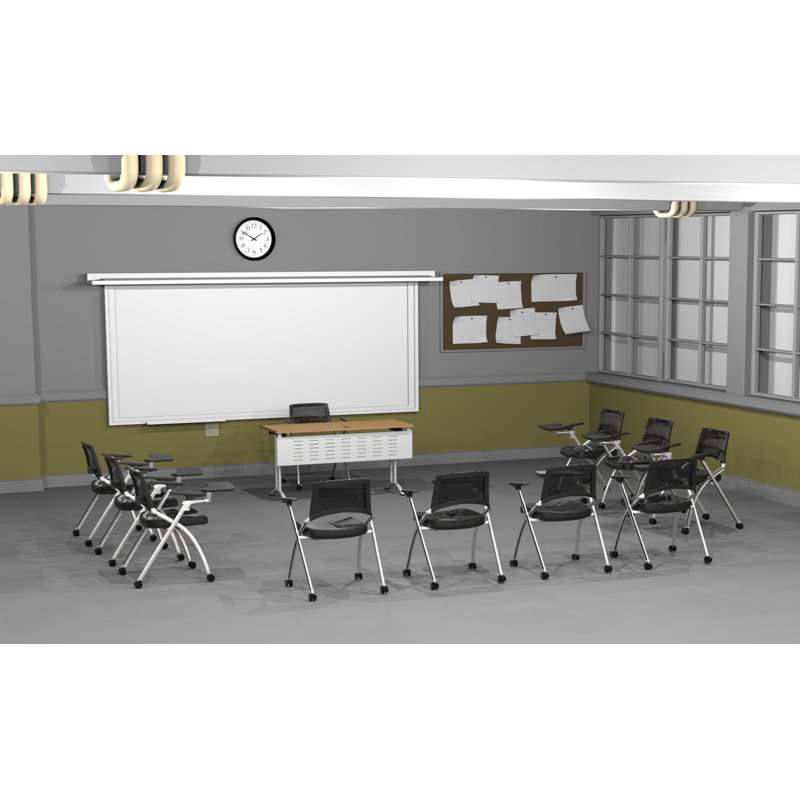 Novelty 11 Person Flip Top 22'' L Modular Training Table and Chair Set with Casters and Modesty Panel