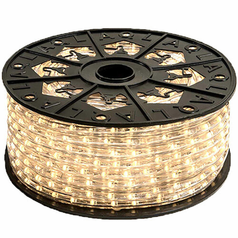 Guirlande de 150 ampoules DEL câblées / enfichables pour l'extérieur de 150 po (cordon de bout en bout), Blanc chaud