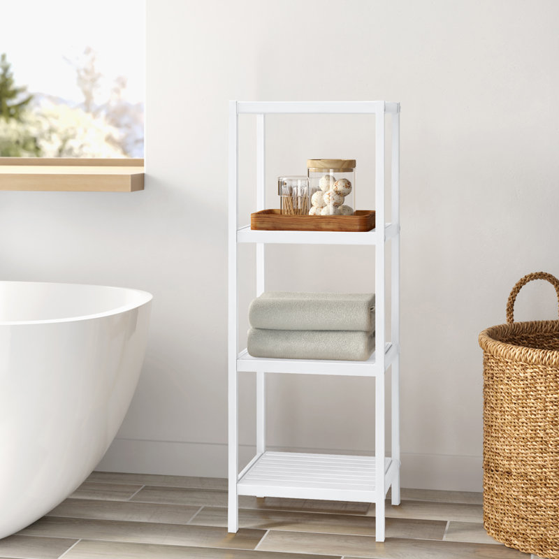 Nicieza Solid Wood Bathroom Shelves, White
