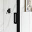 56 po X P 74 po H Porte de douche coulissante encadrée en noir Finsh