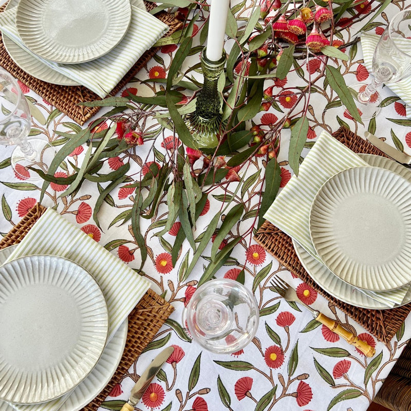 Green Striped Napkins ( Set Of 4), White/Green