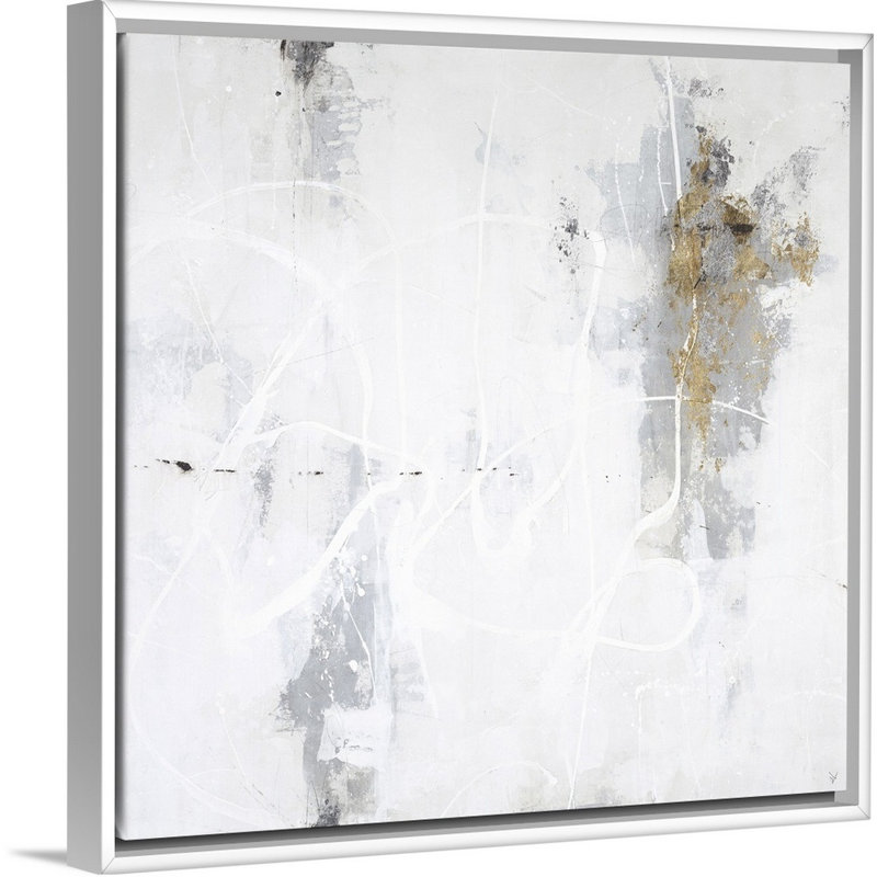 La visite - Impression, H 26 po x l 26 po x P 1,75 po, Cadre flottant blanc