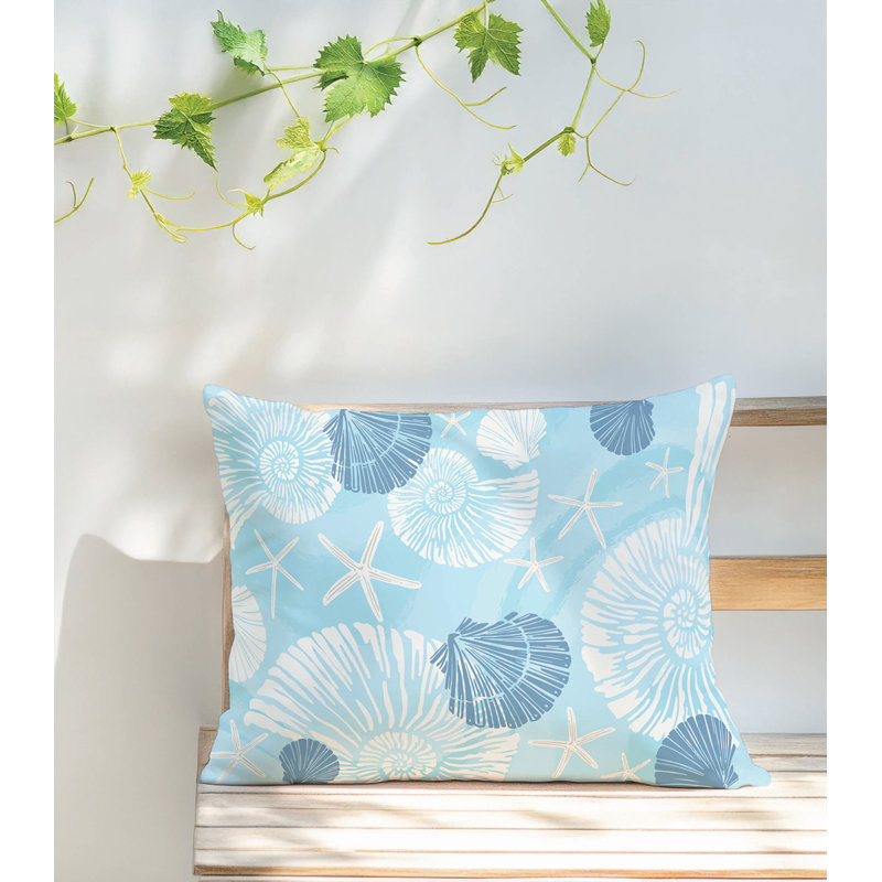 Starfish Nautical Outdoor Lumbar Pillow, Blue