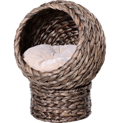 Elevated Cat Sleeping Pad, 23.5" H, Gray With Cushy Cushion For Indoor Cats Up To 8 Lbs Bed Versatile Basket,