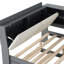 Gris, lit double, base de lit en bois, lit gigogne, plateau de rangement rotatif, tête rembourrée avec tablettes-2130696651