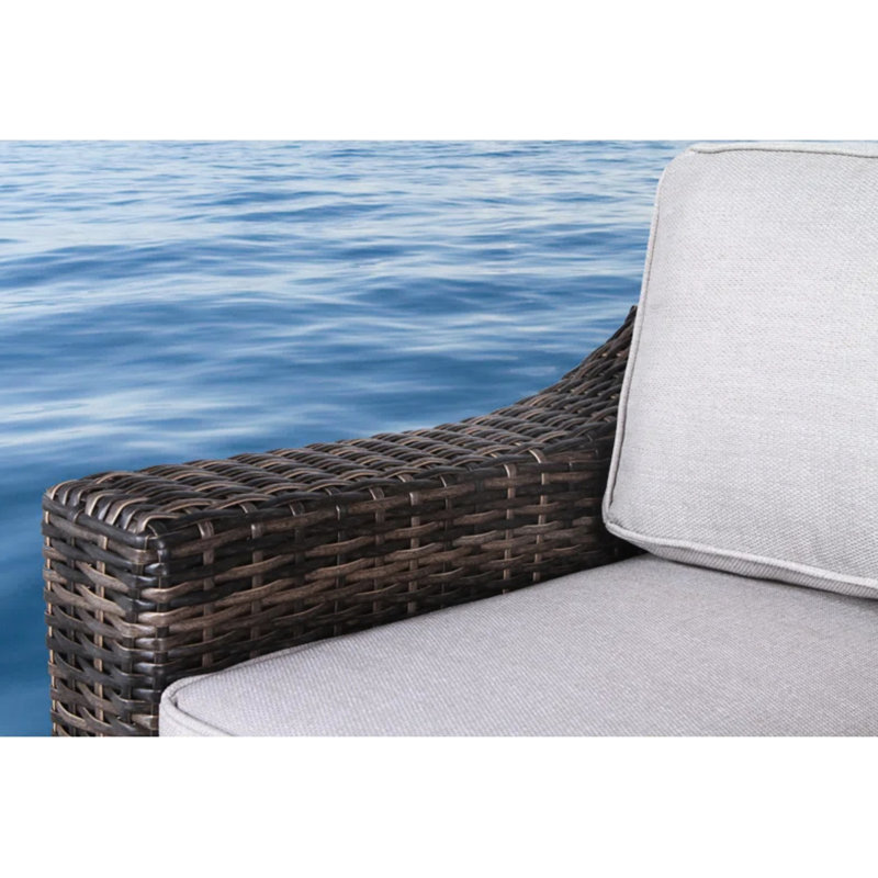 Ensemble de conversation de 6 pièces, aucun assemblage requis, en forme de L modulaire, coussins d’eau pour l'extérieur pour 4 personnes, conception réversible, construction résistante aux intempéries, lavable à la machine, table basse incluse