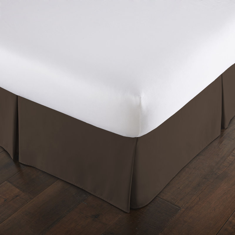Jupe de lit plissée Vilano de Southshore Fine Linens, en microfibre doublement brossée, retombée de 38 cm (15 pouces), lavable à la machine, format Queen, brun chocolat