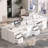 59"Computer Desk Black/White with Embeded Power Outlet, Lockable Office Desk with Ample Storage-2078604242