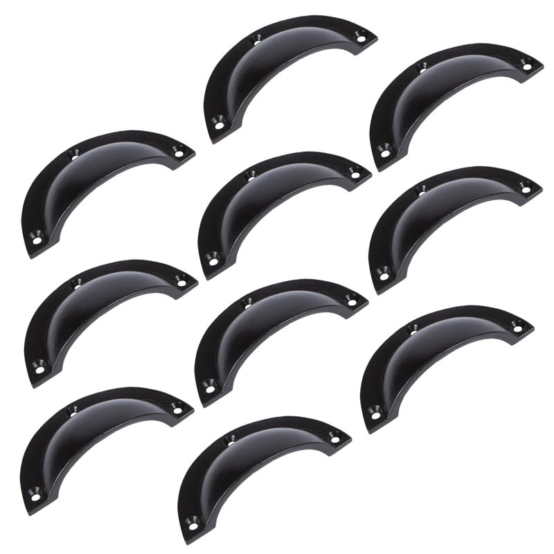 Hammer & Tongs - Curved Cabinet Cup Handle - W95mm x H46mm - Black
