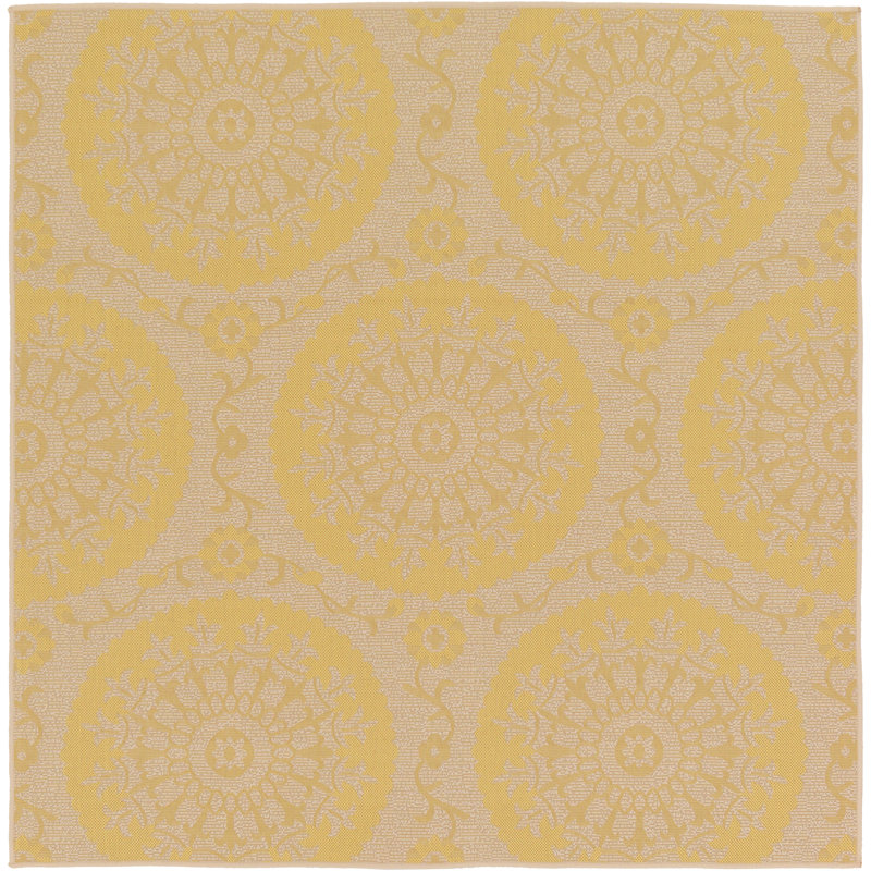 Tapis intérieur / extérieur jaune Storino, Carré 6 pi 1 po