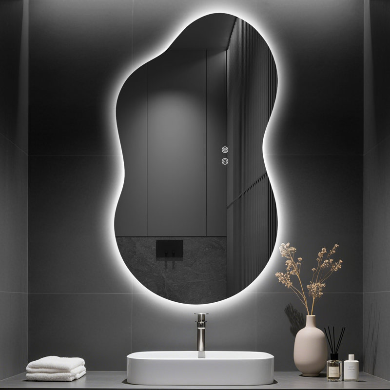 Asymmetrical LED Vanity Mirror with Backlight, 46" x 26"
