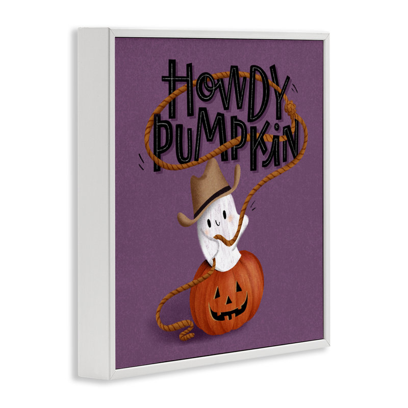 Howdy Pumpkin Western Ghost, estampe numérique, design par Sarah Hickman, H 17 po x l 17 po