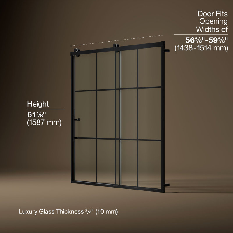 Rely 77 In. H Sliding Shower Door With 3/8 In.-Thick Glass1