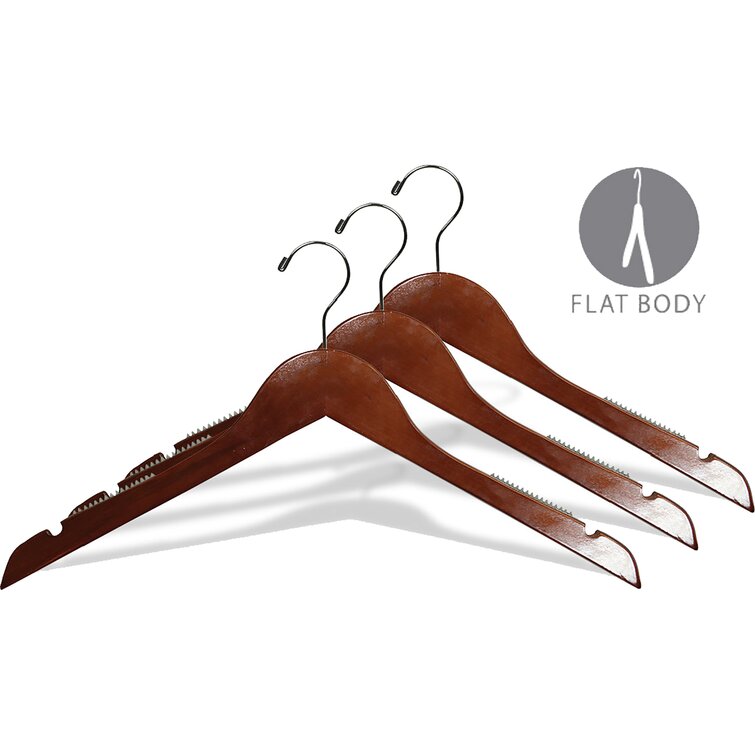 Rebrilliant Wilde Rubberized Wooden Top Non-Slip Hangers (Set of