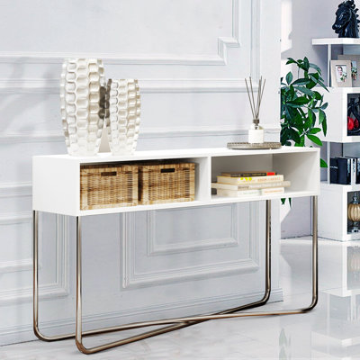 Console 30,02 po, base en métal, table d'entrée