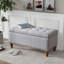 Banc de rangement de style rétro avec charnière à ouverture facile, garniture de rivet et utilisation polyvalente pour la décoration intérieure