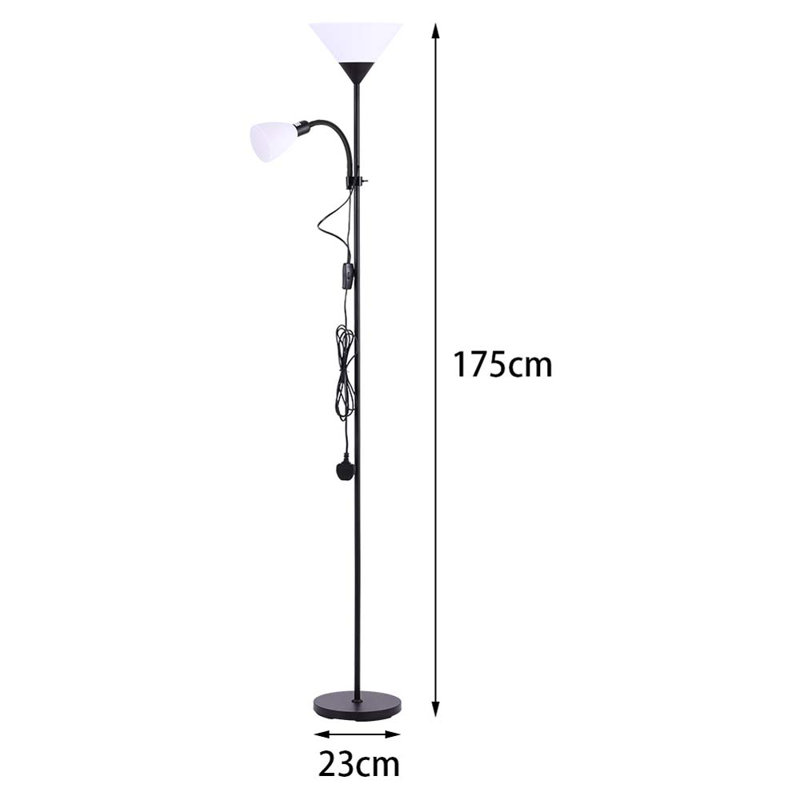 Padstow 175cm Indoor Uplighter Floor Lamp, Black