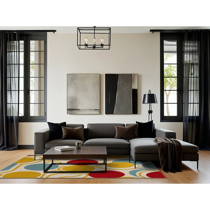 Jaunty Curve Rug, Rectangle 2' x 3'