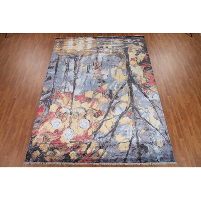 Nature Print Vegetable Dye Area Rug 9x12