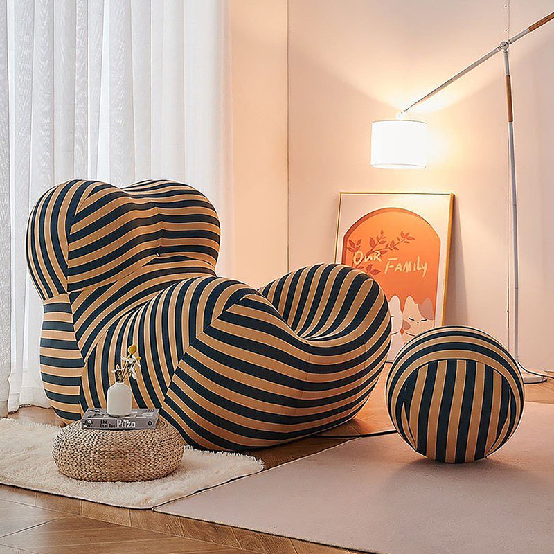 Fauteuil, Bleu / blanc
