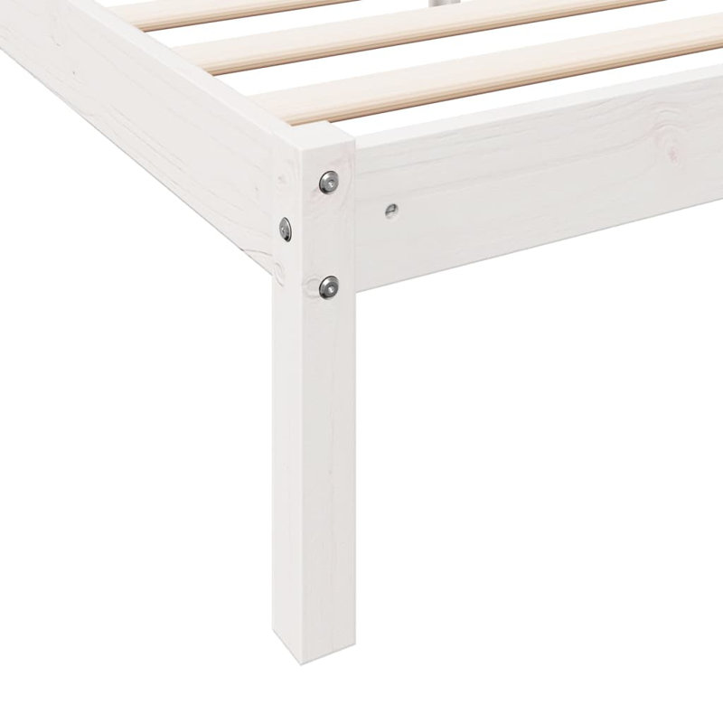 Bed Frame Solid Wood, white, 180 x 200cm