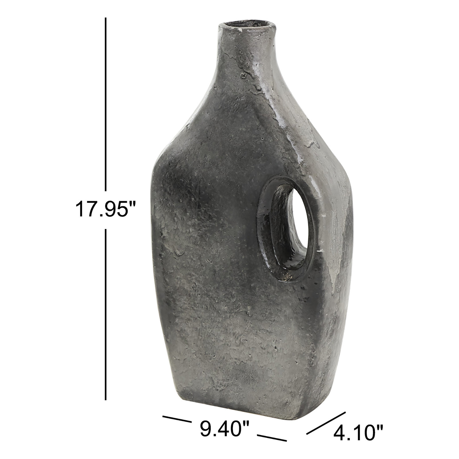 Kimona Earthenware Table Vase, 17.95" H x 9.40" W x 4.10" D