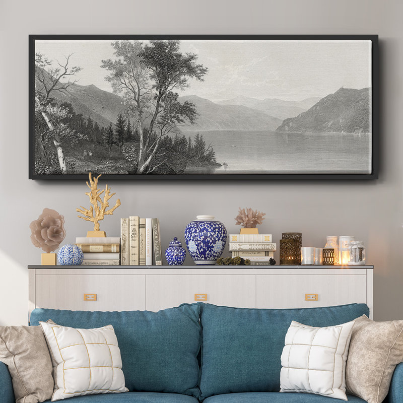 Lake George - toile encadrée, H 20 po x l 50 po