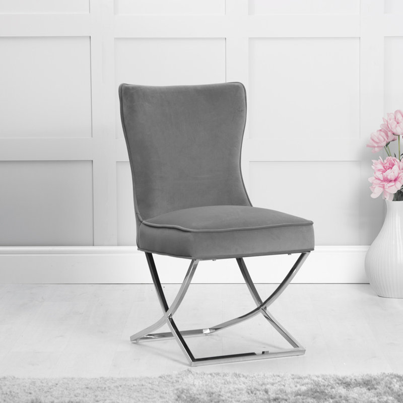 Hove Dining Chair - Grey Velvet 
