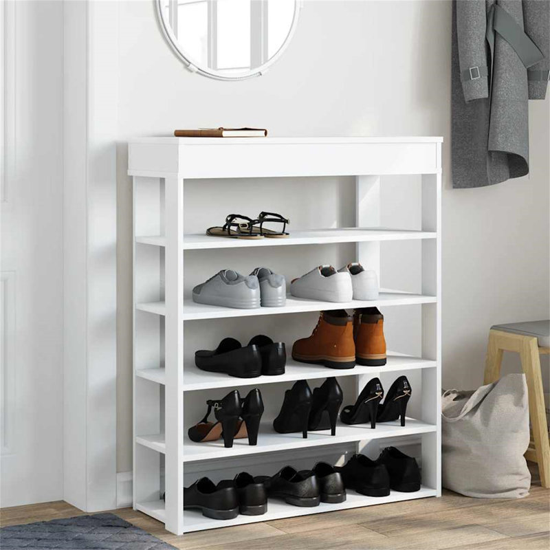 Shoe Rack 80X30x98 Cm Engineered Wood, White, 98cm H x 80cm W x 30cm D