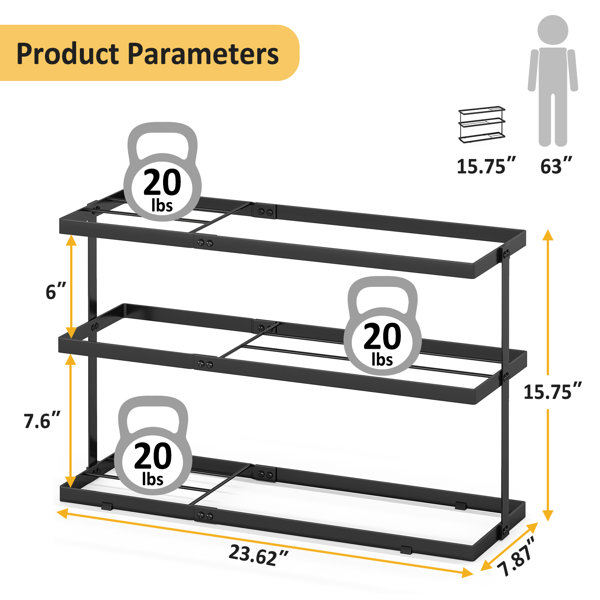 Ebern Designs 3 Pair Solid Wood Shoe Rack