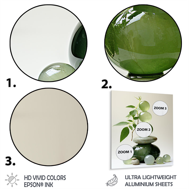 Green Zen Spiritual Stone 4 - Spiritual Stone Metal Wall Art, 20" H x 12" W x 1" D