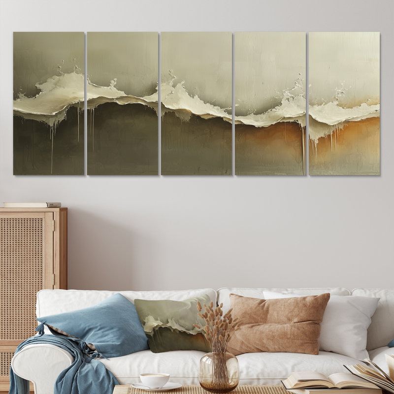 «Ephemeral Pathway» - Peinture murale, H 28 po x l 60 po, 5